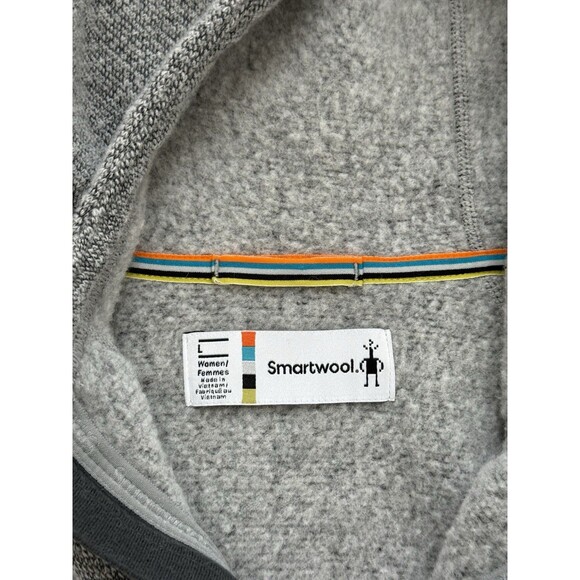 Smartwool Jacket Women’s L Gray Hudson Trail Full Zip Hoodie Sweater Wool Blend - Picture 4 of 9